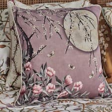 Image of The Chateau Moonlight Cushion Rose Dawn Garden Angel Strawbridge Design