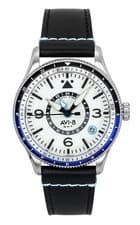 Image of AVI-8 Flyboy Leather Strap White Dial Automatic Sports AV-4128-02 Men's Watch