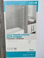 Image of Aqualux AQUA3 750mm x1375mm Half Framed Bathscreen