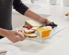 Image of Glass Worktop Saver/Chopping Board, Clear/Black Tempered Glass, 8 Time Stronger