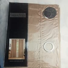 Image of Pin Tuck Mocha Eyelet Curtains by Sundour 46 in x 54 in