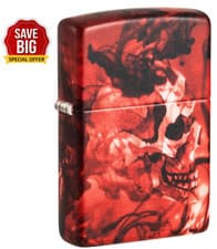 Image of Genuine Brand New ZIPPO Lighter SINISTER GRINNING SKULL Allround Premium Design
