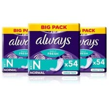 Image of Always Dailies Panty Liners Normal Odour Control, Comfort & Dryness - 3 x 54