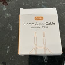 Image of Gritin Aux Cable, 3.5mm Audio Cable, 4.9ft/1.5m Stereo Nylon Braided Premium Au