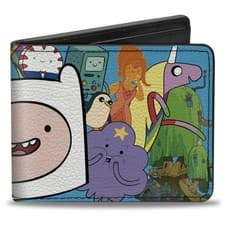 Image of Bi-Fold Wallet Adventure Time Finn Face Close-Up and Friends Blue (US IMPORT)