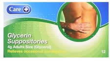 Image of Care Glycerin Adult 4g - Constipation Relief - 12 Suppositories