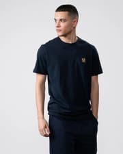 Image of Belstaff Short Sleeved Mens Logo Patch T-Shirt - Dark Ink