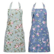 Image of FANTESI 2 Pack Kitchen Aprons for Women, Adjustable Floral L, Flowers