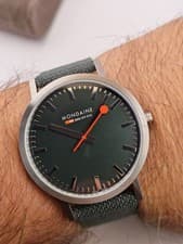 Image of New Mondaine Classic 40mm, Forest Green Watch Box and papers 