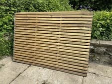 Image of X12 Double Sided Slatted Garden Fence Panels 1.8m x 1.2m (6ft x 4ft) Outdoor Use