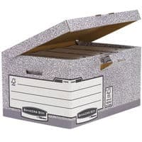 Image of Fellowes Bankers Box System Flip Top Storage Box Grey (Pack of 10) 01815