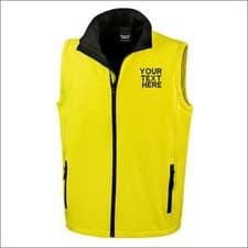 Image of Personalised Result Core Printable Soft Shell Bodywarmer Embroidered Mens Gilet