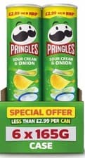 Image of Pringles Original & Cheese Onion Crisps 165g Tubes Multipack Snack