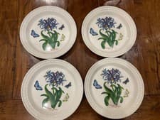 Image of PORTMEIRION BOTANIC GARDEN HARMONY PLATES SET 4 AFRICAN LILY 8.5” LUNCHEON SALAD