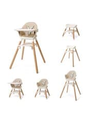 Image of Clair de Lune 6 in 1 Adjustable High Chair 6 One Size, Beige and Natural