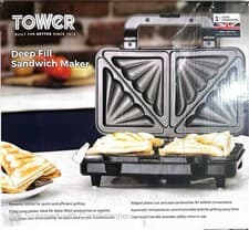 Image of Tower Deep Fill Sandwich Maker Silver/Black Unit Only (T27013)