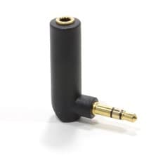 Image of 3.5mm Stereo AUX Jack Socket to 3.5mm Stereo Male Right Angle Plug Gold Elbow