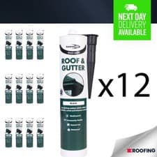 Image of 12x Bondit Roof-Mate High Quality Roof and Gutter Sealant in Black, 310ml