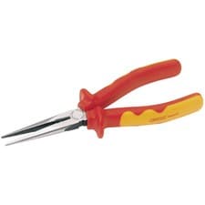 Image of Draper Expert VDE Approved Fully Insulated Long Nose Pliers Slip Guards 200mm
