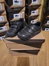 Image of Boys Start Rite Shoes Tickle Black Leather School Shoes Size Uk 9