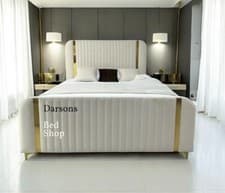 Image of Darsons Double King Spencer Ottoman gas lift Bed Frame Plush Velvet Upholstered