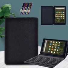 Image of PU Leather Stand Cover Case+Bluetooth Keyboard For Amazon Fire 7/HD 8/HD 10/Plus