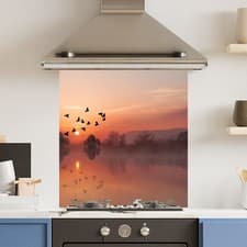 Image of Premium Various Sizes Misty Morning 6mm Glass Toughened Kitchen Splashback