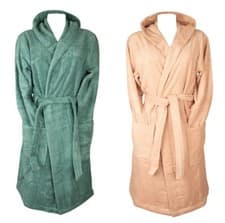 Image of EMPORIO ARMANI women's bathrobe with crossed hood in cotton terry article 164694