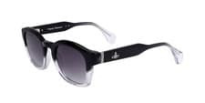 Image of Vivienne Westwood VW5025 091 GLOSS BLACK/CLEAR GRAD 49/22/140 Woman Sunglasses