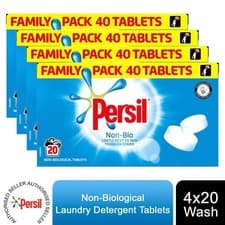 Image of Persil Non-Bio Washing Detergent 40 Tablets, Pack of 4, 20 Wash, 1.2kg X4 4.8 Kg