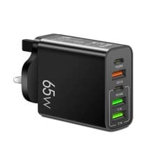Image of 65W Quick Charger UK Plug Fast Wall Charger Power Adapter 5 Port USB-C PD Type C