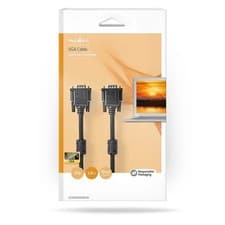 Image of Nedis 2m SVGA Cable VGA Male to VGA Male with Interference Protection - Black