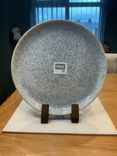 Image of One Denby Halo Speckle Coupe Dinner Plates Stoneware Brand New With Tags