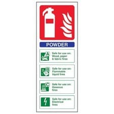 Image of 5 x Fire Extinguisher Powder Rigid Platic Sign 202x 82 Health Safety