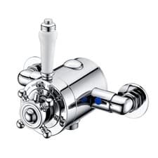 Image of Traditional Exposed Shower Mixer Valve Thermostatic Top or Bottom Outlet Chrome