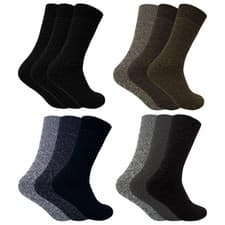 Image of 3 Pack Mens Padded Sole Winter Warm Thermal Wool Walking Boot Socks