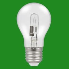 Image of 2x 105W (=120W) Clear Dimmable Eco Halogen A55 GLS Light Bulbs ES E27 Screw Lamp