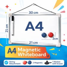 Image of A4 Magnetic Whiteboard Dry Wipe White Board Office Home Memo Notice Small Eraser
