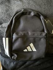 Image of Childrens Small Adidas Backpack School Bag Rucksack Black White Logo