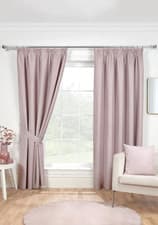 Image of 3" Pencil Pleat BLACKOUT Curtains Eclipse Pair By Sundour Rose Pink 66" x 72"