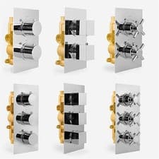 Image of 1 / 2 / 3 Way Chrome Concealed Thermostatic Shower Mixer Valve Solid Brass