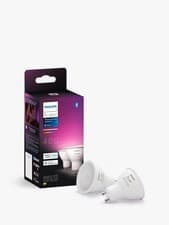 Image of Philips Hue 4.2W GU10 LED Bulb, White/Colour, Pack of 2