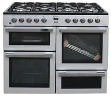 Image of Flavel Range Cooker MLN10FRS Dual Fuel Freestanding 2 Oven 100cm Silver #1969