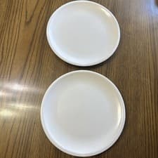Image of Le Creuset Stoneware 8.5” Salad Dessert Plates Set of 2 Cotton Ivory Off White