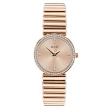 Image of Seksy Edge Quartz Rose Gold Dial Rose Gold Bracelet Ladies Watch 40046