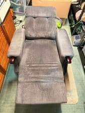 Image of Halton Dual Motor Electric Rise Recliner Fabric Armchair - Grey