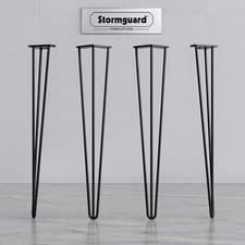 Image of Hairpin Legs - Steel 3 Pin - Various Sizes & Colours - Screws & Feet Protectors