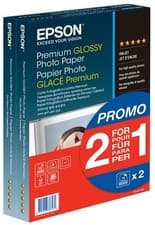 Image of Epson Premium Glossy Photo Paper (2 for 1), 100 x 150 mm, 255 g/m2, 40+40 sheets