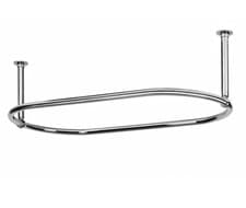 Image of Oval Shower Curtain Rail with End Ceiling Fix Polished Nickel finish