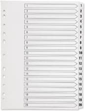 Image of 1-20 Index Multi-Punched Polypropylene White A4
